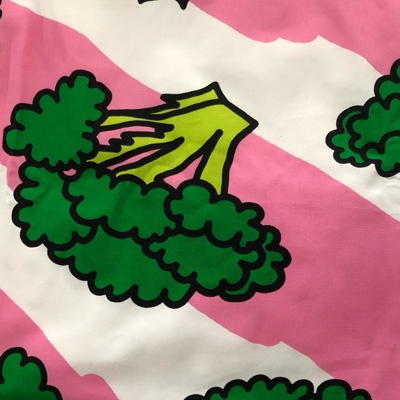 IKEA Anniken Ida Pettersson 2014 Broccoli Pink Green White Fabric 4.3 Yards - Picture 6 of 11